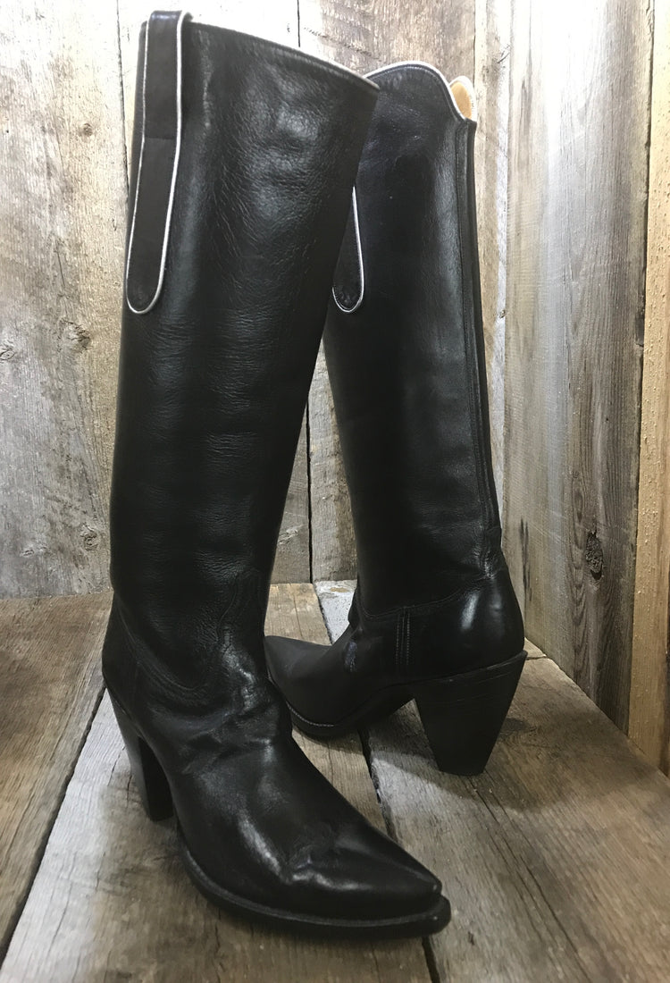 Wear 'em Out Black  Kangaroo Falconhead Women's Tall Boot 1432 *