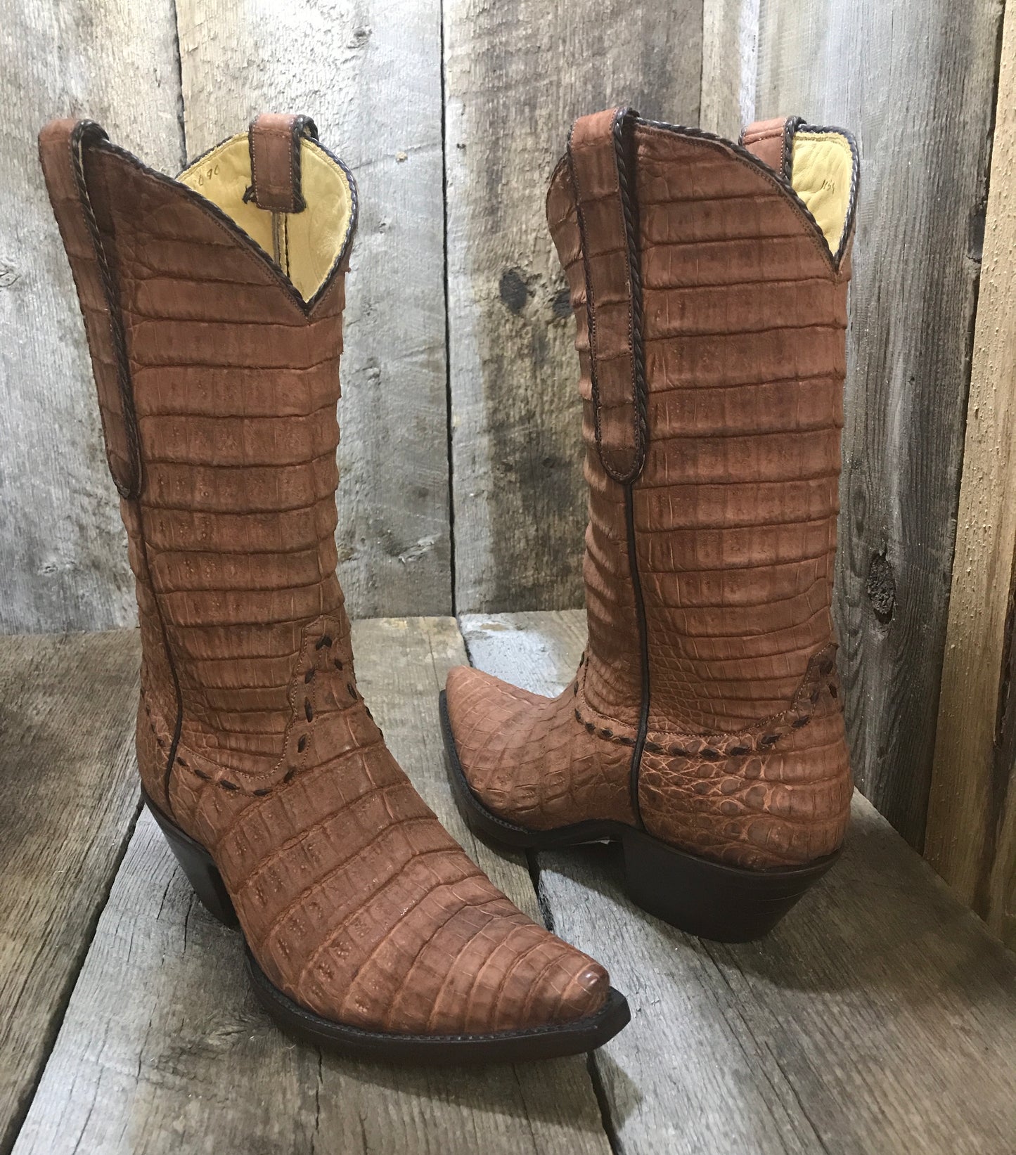 "Crocodile " All The Way Up  Choc Brown Classic Boot 1508