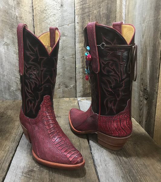 Ostrich  Leg & Calf Skin Tres Outlaws Women's Classic Boot 1522