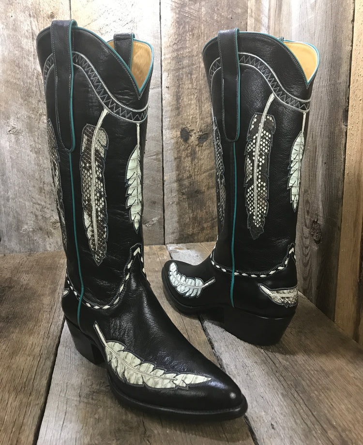 My Feathers  Kangaroo & Python Tres Outlaws Classic Boot 1645 *