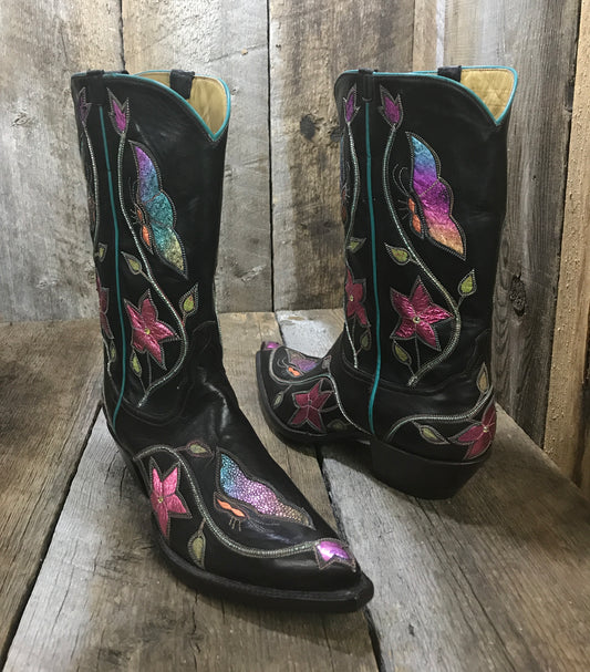 Yummy Butterflies Black Women's Classic Boot 2360 *