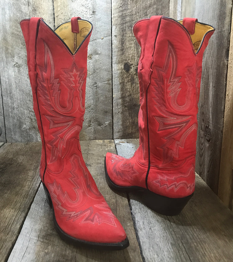 Red Nubuk  & Stitching Tres Outlaws Women's Classic Boot  1633 *