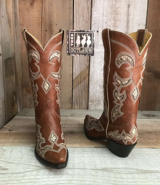 Old El Paso  Kangaroo & Rattlesnake Tres Outlaws Women's Classic Boot  1777