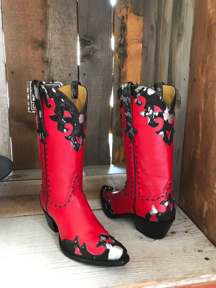 Red Kangaroo Black Silver Hair On Tres Outlaws Women's Classic  Boot 1821