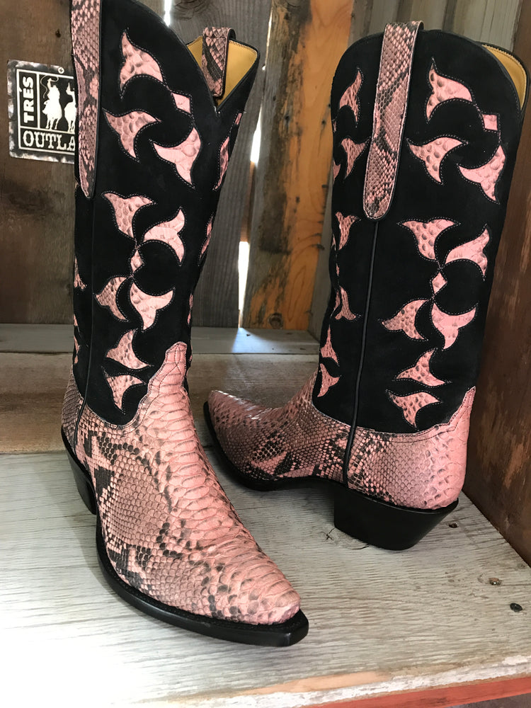"Garment Tanned" Pink Python Tres Outlaws Women's Tall Boot 1825