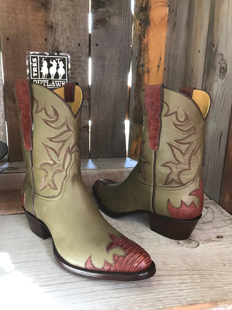 Olive Calf Teju Lizard  Tres Outlaws Women's Classic Boot 1831*