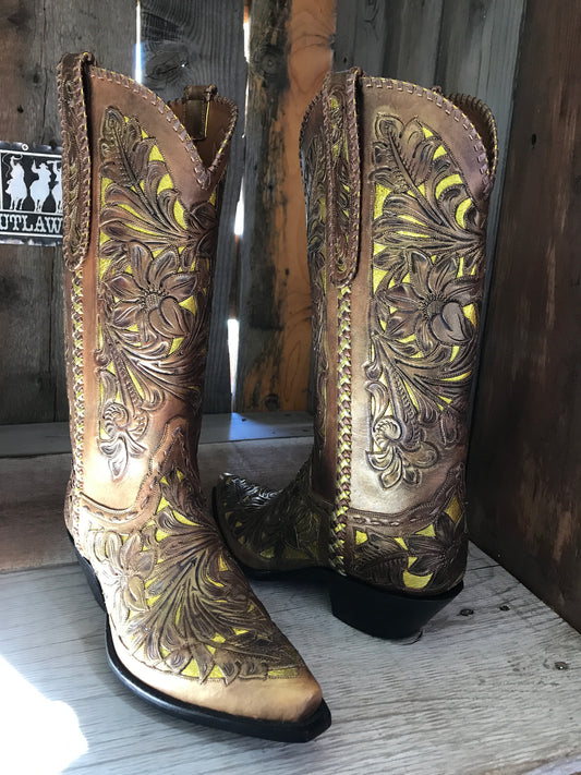 "Filigree" Hand Tooled Women's Classic Boot 1715