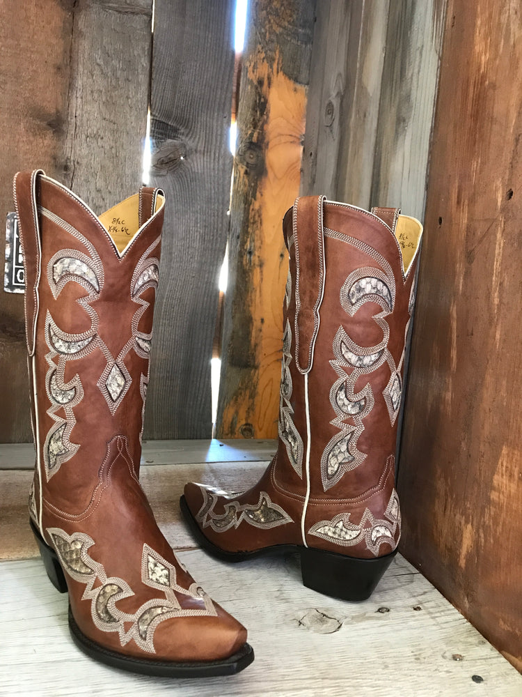 Brown Calf & Natural Rattlesnake Tres Outlaws Women's Classic 1729 *