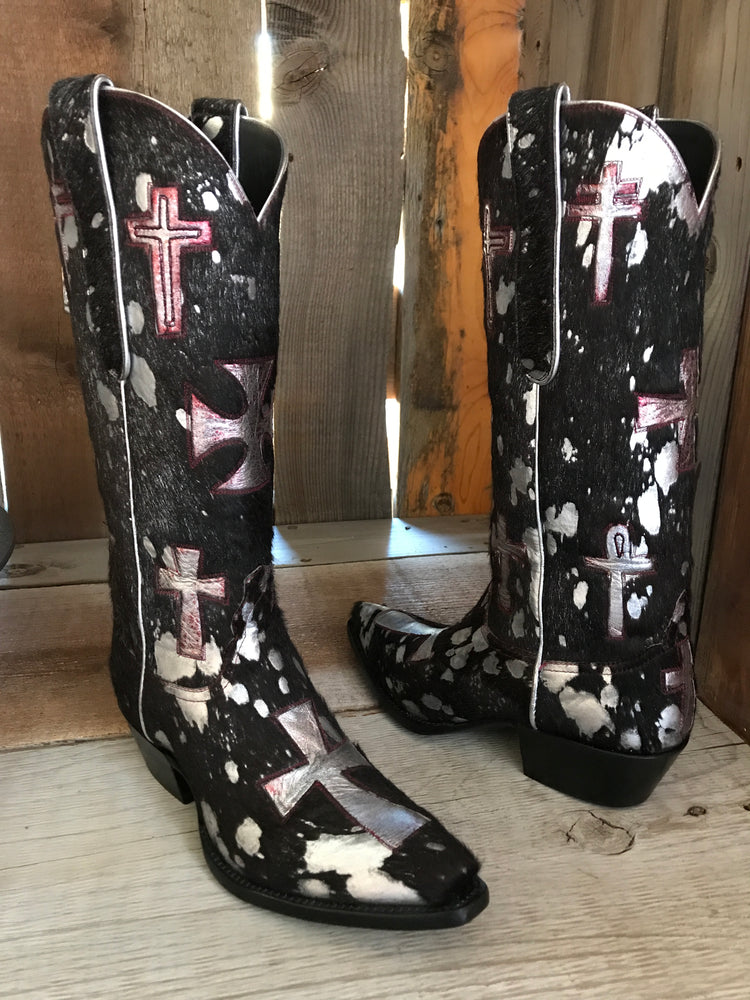 Black & Silver Cross Tres Outlaws Classic Boot 1540