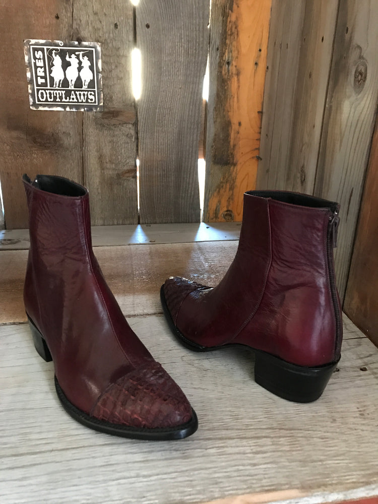 Burgundy Domingo Goat Tres Outlaws Men's Classic Boots  3301