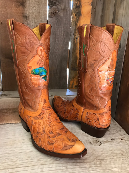 "Hand Tooled Filigree" Bass Inlay Men's Classic 4041