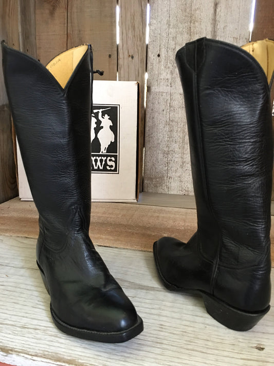 Black Calf w/side zippers 1005